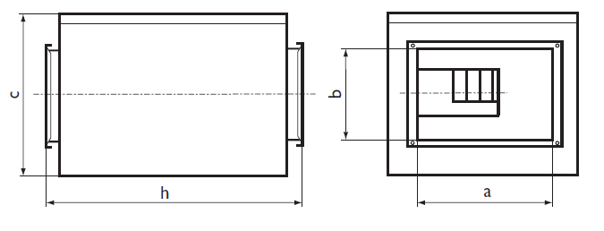 Размеры шумоизолированного вентилятора Ostberg IRE 50х30 Размеры шумоизолированного вентилятора Ostberg IRE 50х30